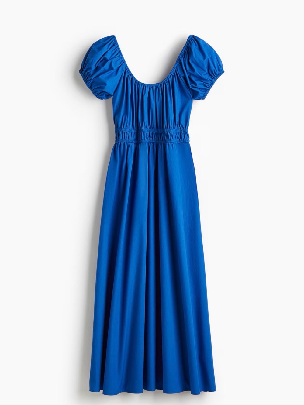H&M Royal Blue Puff-Sleeve Maxi Dress